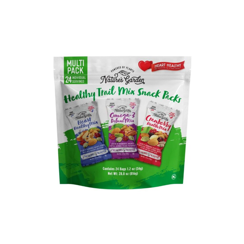 Individual trail mix packets for road trips
