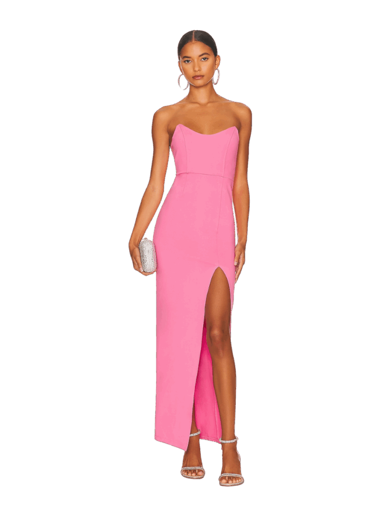 Vibrant pink strapless dress