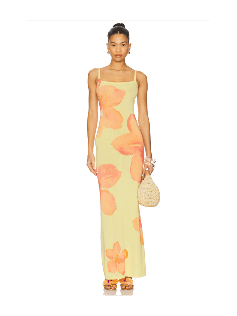 Butter cream yellow wedding guest dress