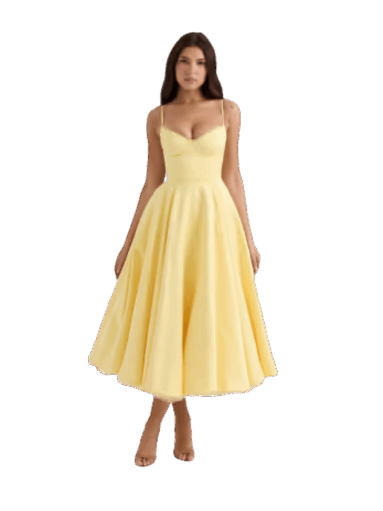 Butter cream yellow party dress
